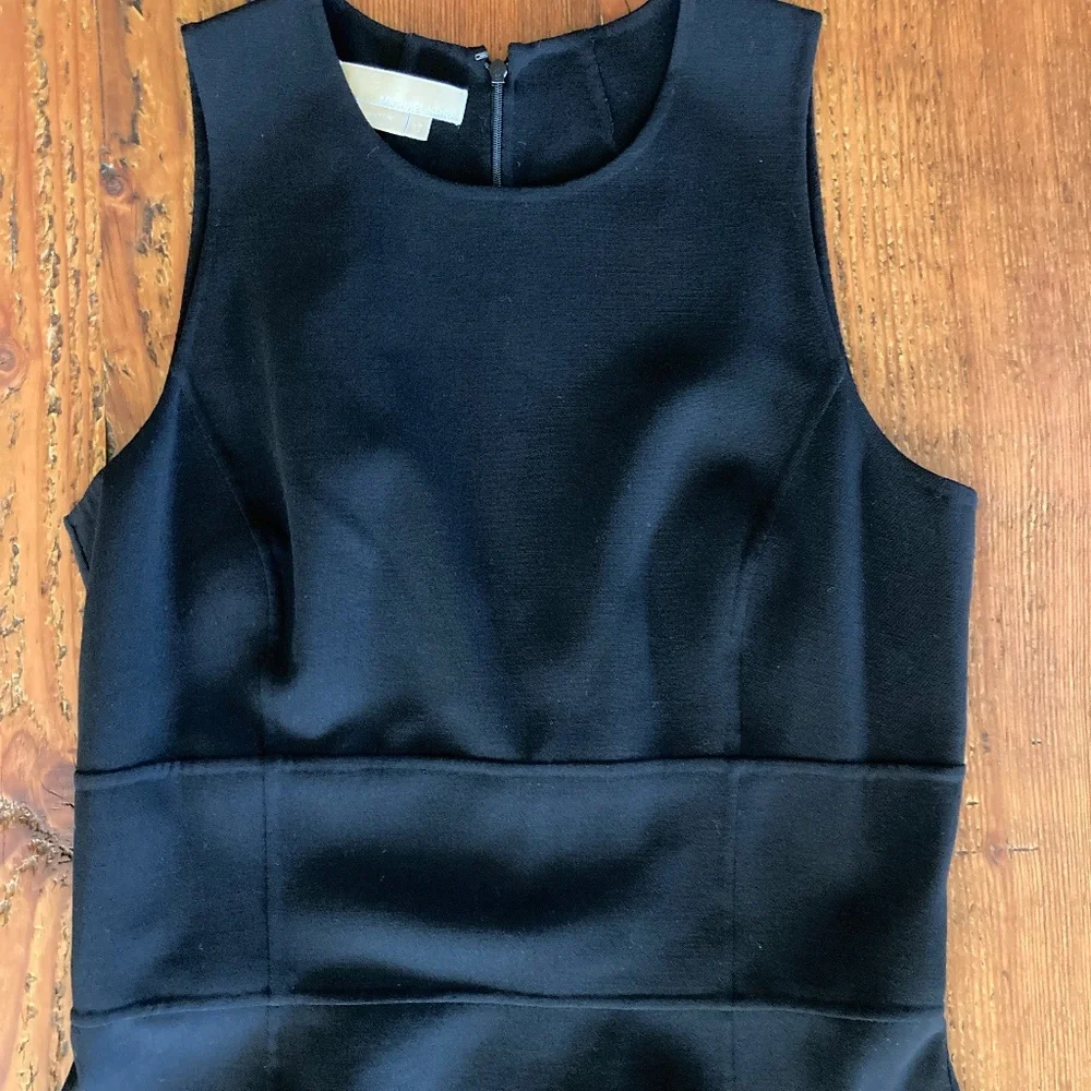 Michael Kors Italian Made Black Stretch Sleeveless Sheath Dress Size 12